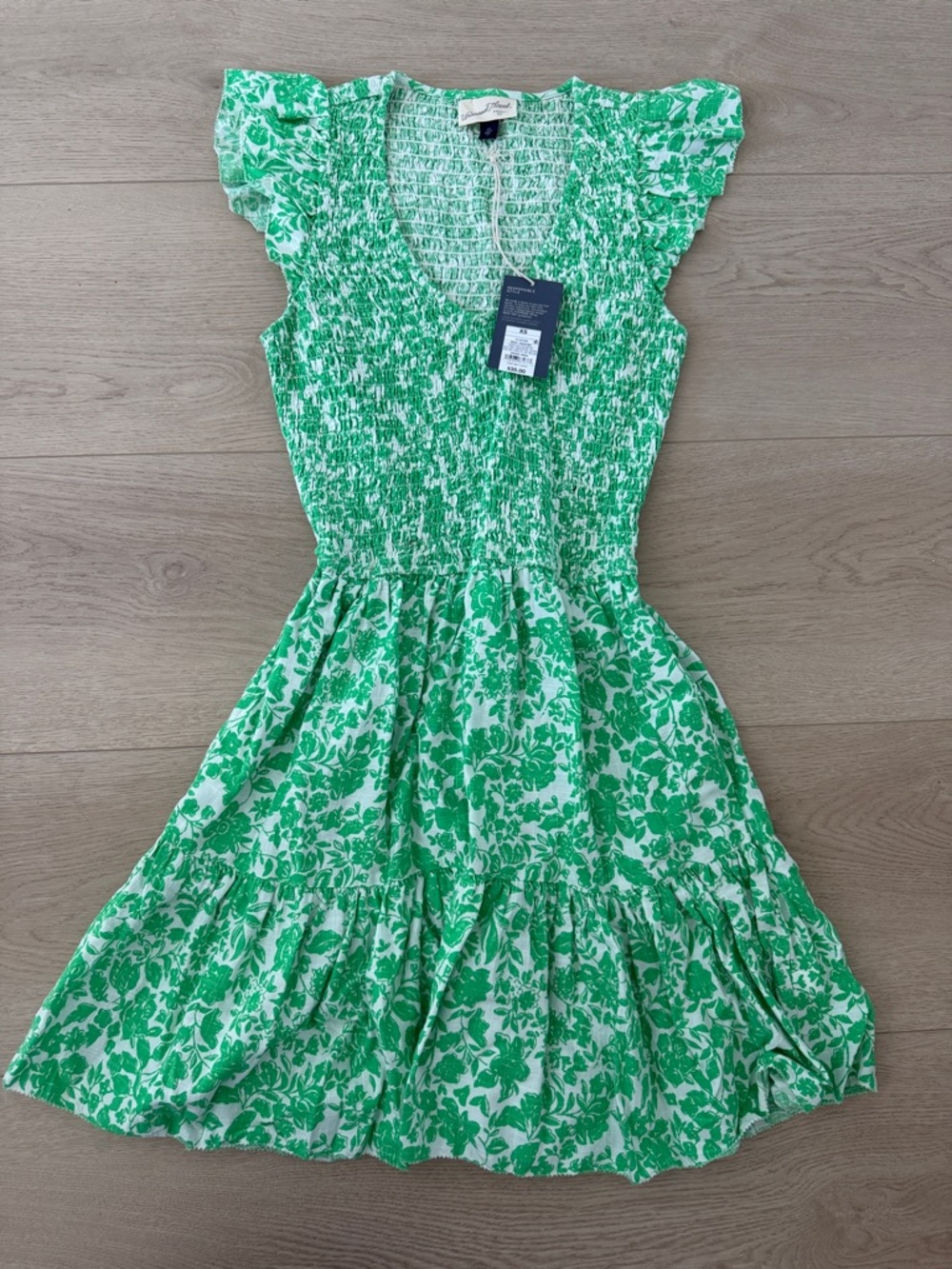 Target Green Floral Smocked Mini Dress